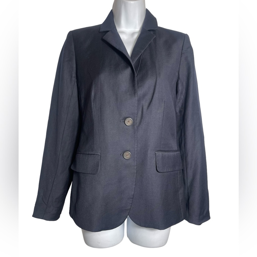J CREW blazer size 0 classic dark navy blue‎ 100% wool flawless blazer 💙
